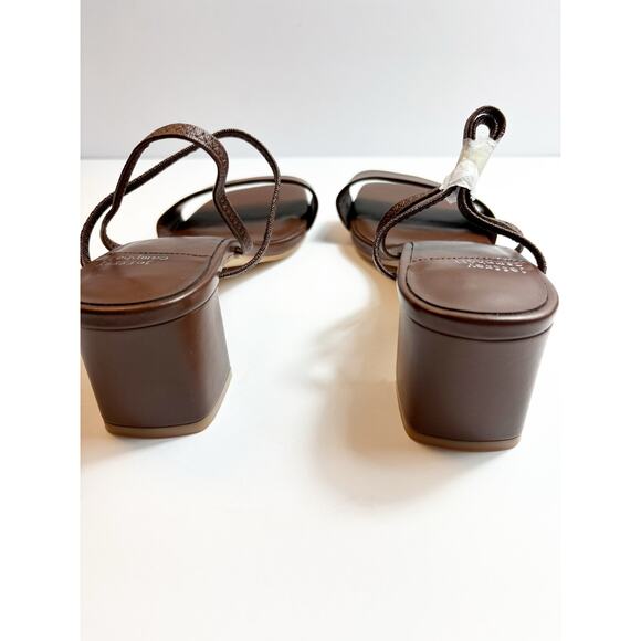 NWOB Jeffery Campbell Adapt Slingback Sandal Size 7.5 Brown Open Toe Chic - Picture 7 of 8